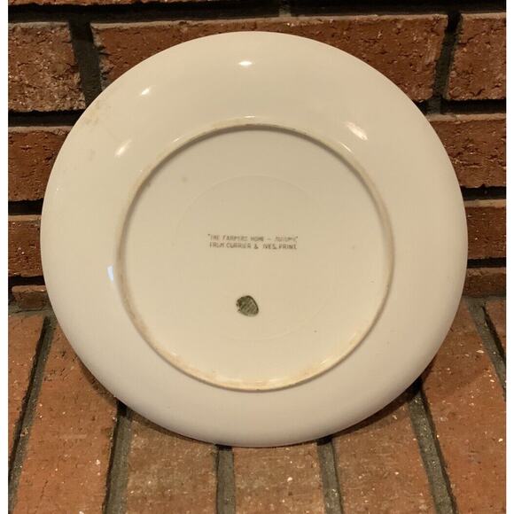 Currier & Ives Print "The Farmers Home-Autumn" Glass Decorative Plate 10" - Picture 2 of 2